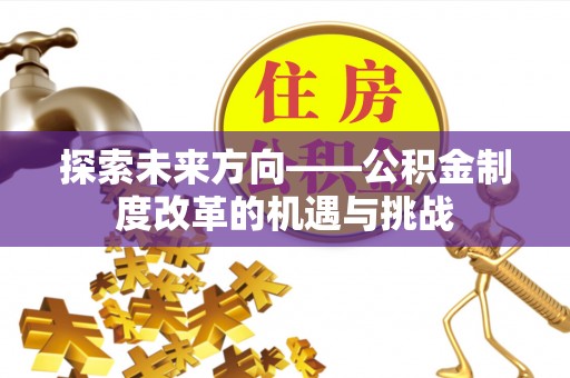 武城探索未来方向——公积金制度改革的机遇与挑战