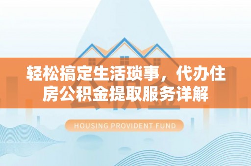 武城轻松搞定生活琐事，代办住房公积金提取服务详解