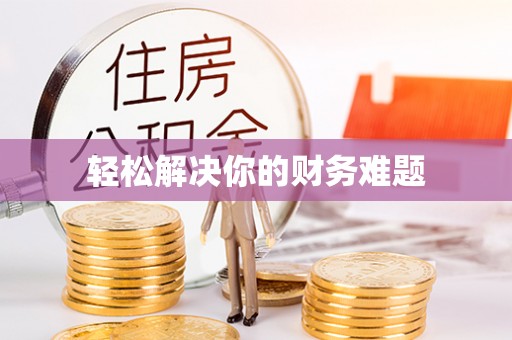 武城轻松解决你的财务难题