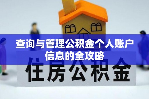 武城查询与管理公积金个人账户信息的全攻略