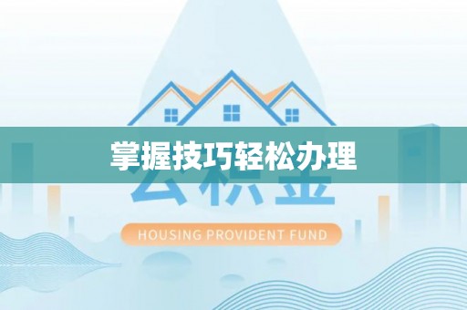 武城掌握技巧轻松办理