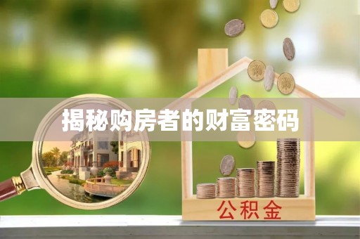 武城揭秘购房者的财富密码
