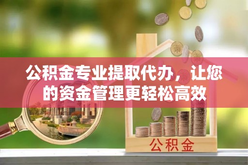 武城公积金专业提取代办，让您的资金管理更轻松高效