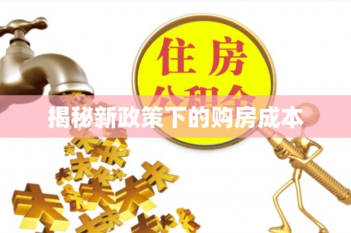 武城揭秘新政策下的购房成本