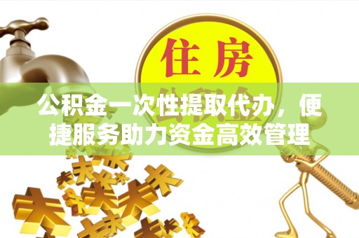 武城公积金一次性提取代办，便捷服务助力资金高效管理
