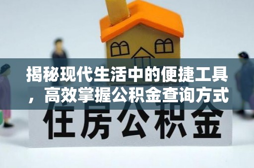 武城揭秘现代生活中的便捷工具，高效掌握公积金查询方式