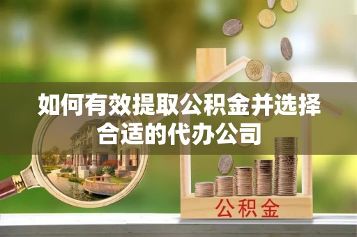 武城如何有效提取公积金并选择合适的代办公司