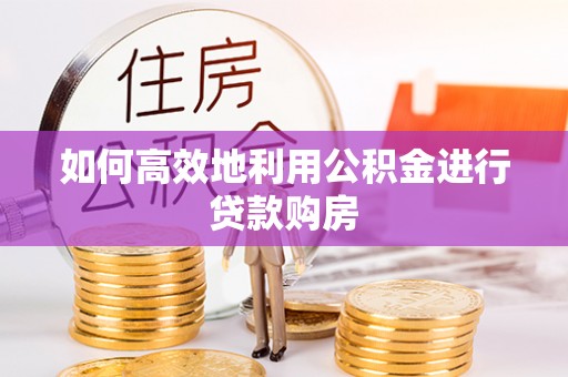 武城如何高效地利用公积金进行贷款购房